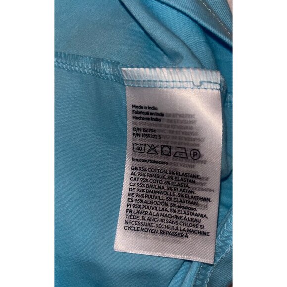 H&M Divided Crop Top Halter Neck Tie Cropped Recycled Blue Crop Halter Top L - Picture 5 of 6